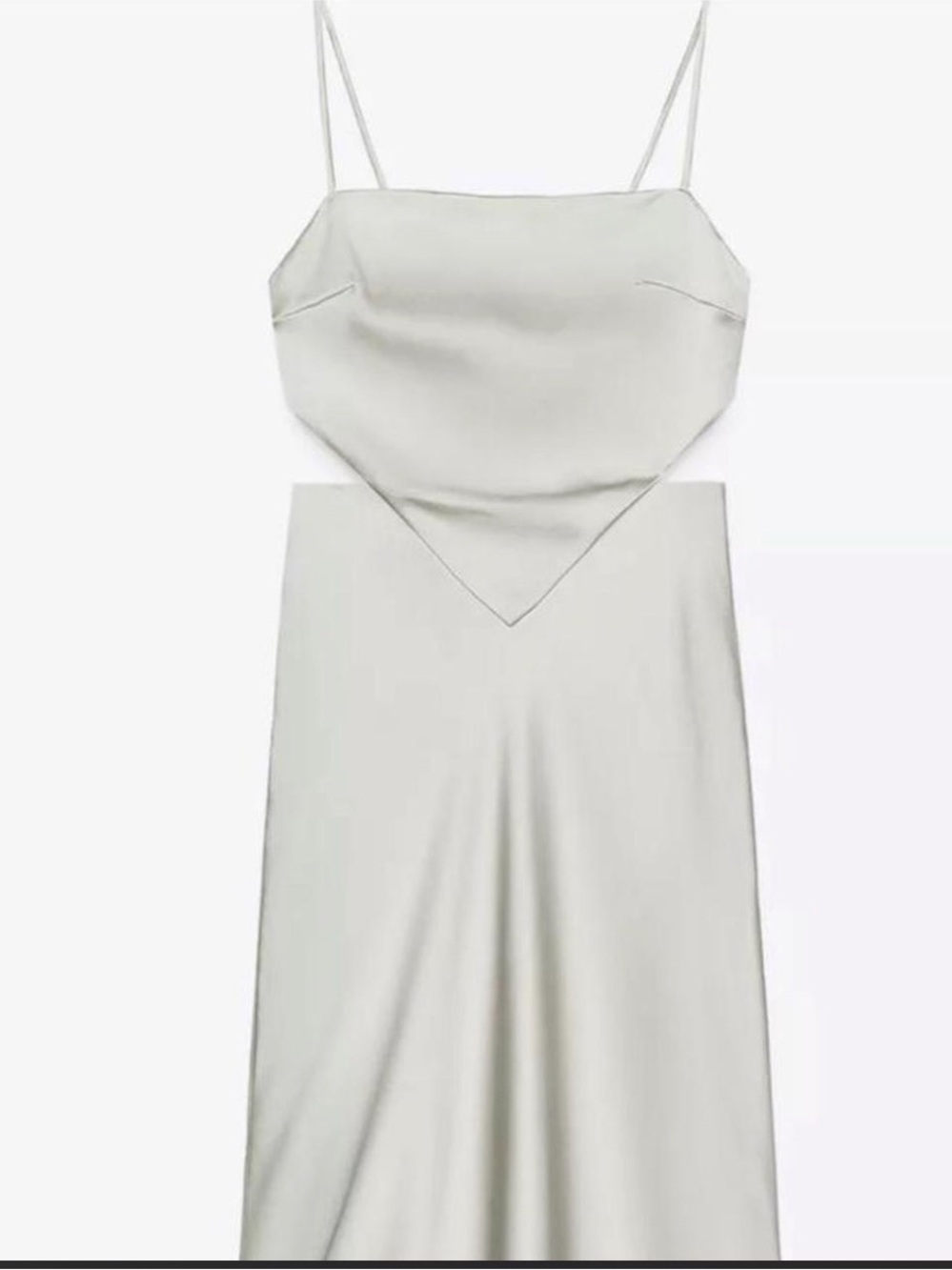 ZARA SATIN WRAP DRESS LIGHT GRAY - Picture 2 of 8